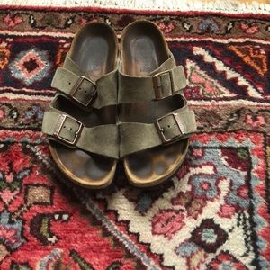 Birkenstock “Arizona” Suede Sandal w/ Soft Footbed